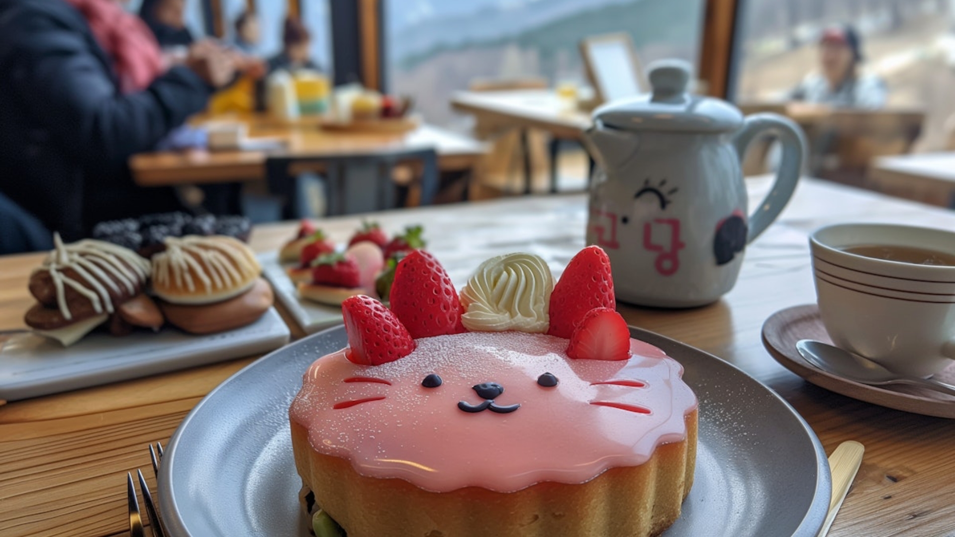 cozy-cafe-with-animal-face-dessert